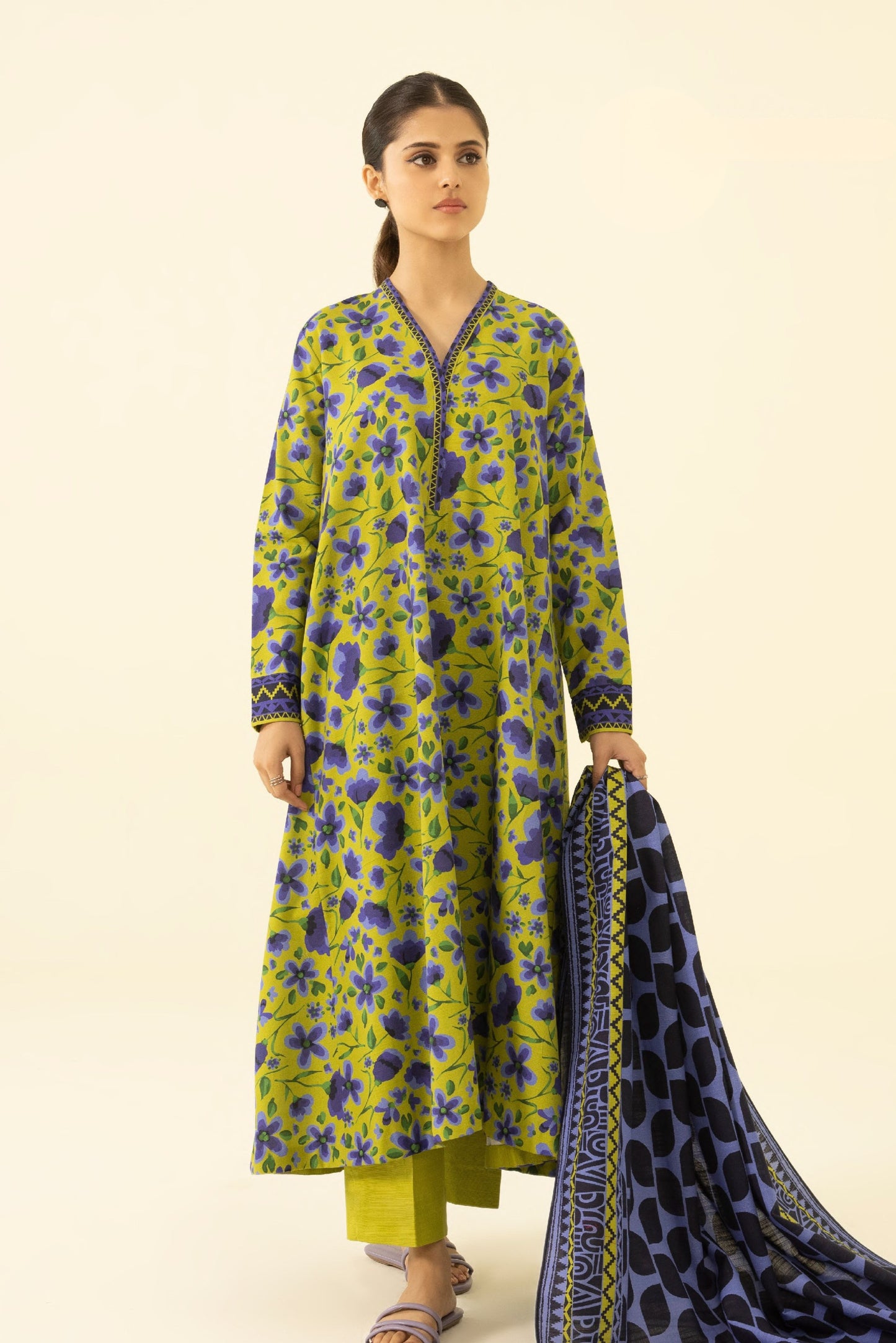 3 Pieces - Sapphire Unstitched Sea Green Printed Lawn Suit