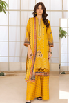 3 Pieces - Regalia Stitched Yllow Embroidered Khaddar Suit