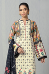 3 Pieces - Sapphire Unstitched Cream Printed Lawn Suit