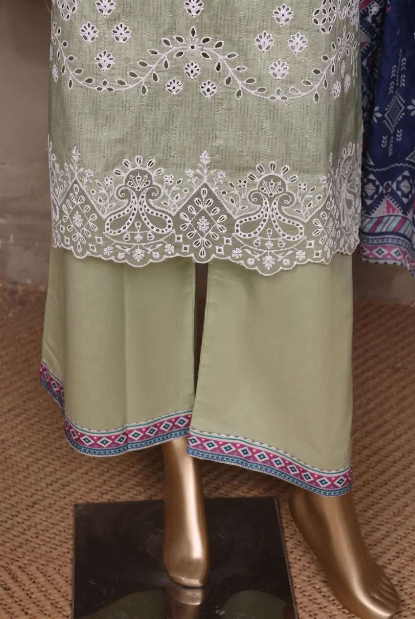 3 Pieces - Riwayat Unstitched Pista Ladies Cambric Cotton Suit