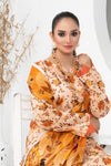 3 Piece - Mahi Unstitched Peach Ladies Transliminor Magic Print Lawn Suit