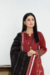3 Piece - Junoon Unstitched Maroon Ladies Transliminor Magic Print Lawn Suit
