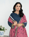 3 Piece - Junoon Unstitched Navy Ladies Print Lawn Suit