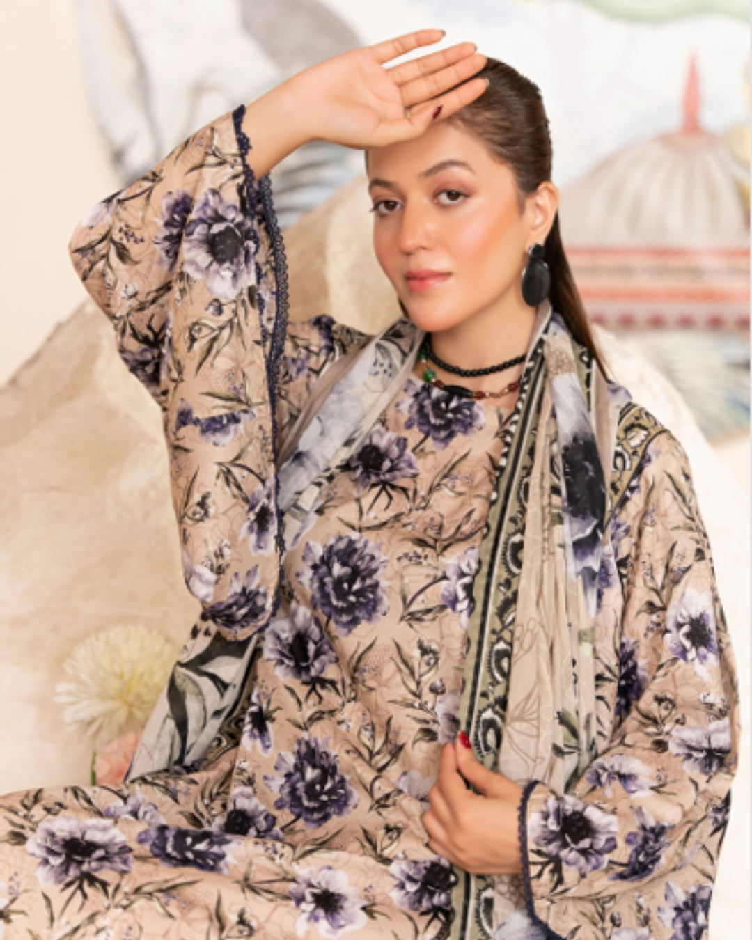 3 Piece - Mahi Unstitched Beach Ladies Print Lawn Suit