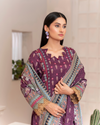 3 Piece - Junoon Unstitched Purple Ladies Banadora Print Lawn Suit