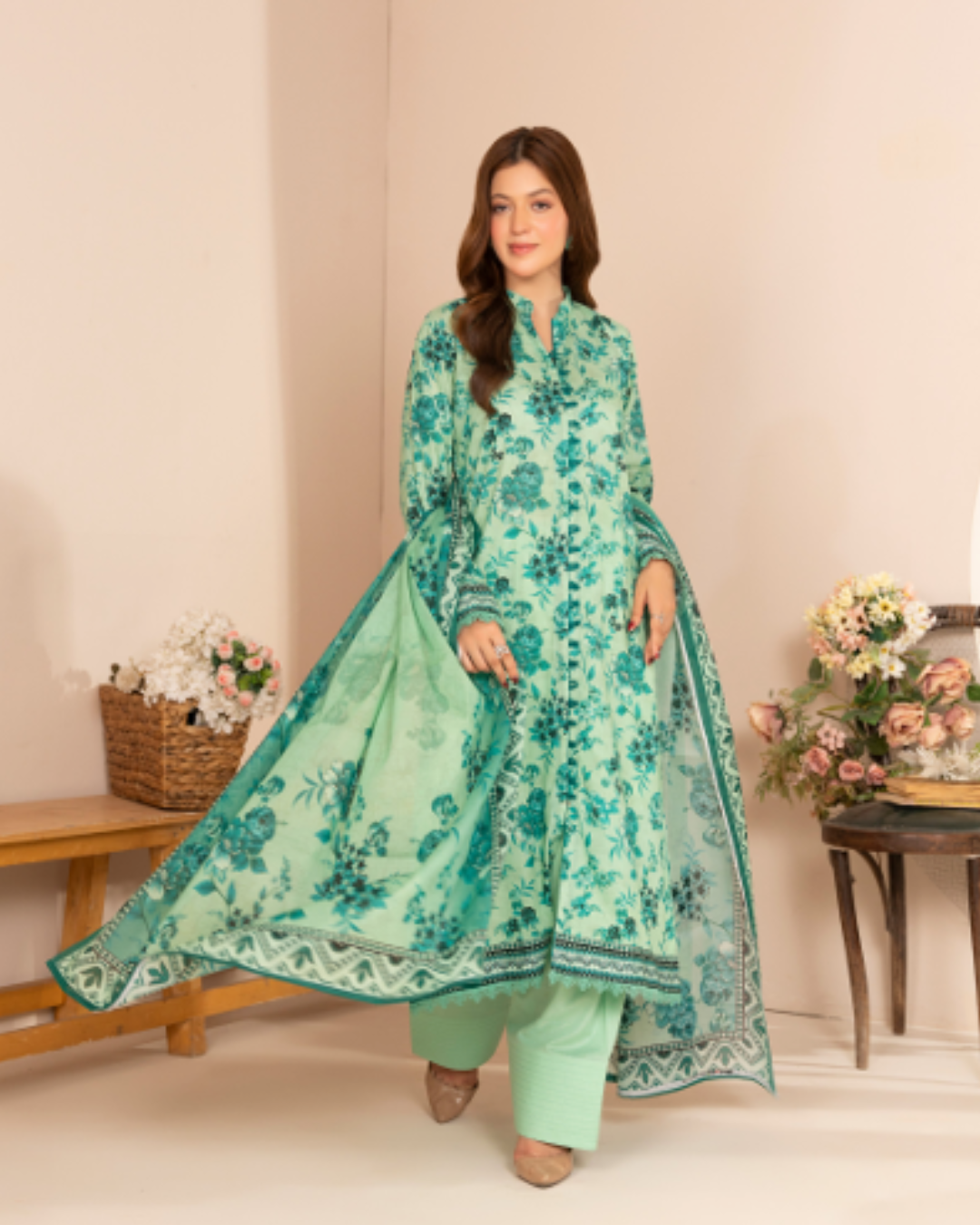 3 Piece - Mahi Unstitched Froze Ladies Print Lawn Suit