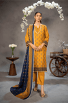 3 Piece - Mahi Unstitched Yellow Ladies Transliminor Magic Print Lawn Suit