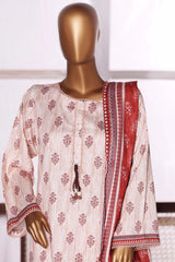 3 Pieces - Riwayat Unstitched Off White Dobby Viscose Suit