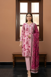 3 Pieces - Marooj Unstitched Baby Pink Printed Khaddar Suit