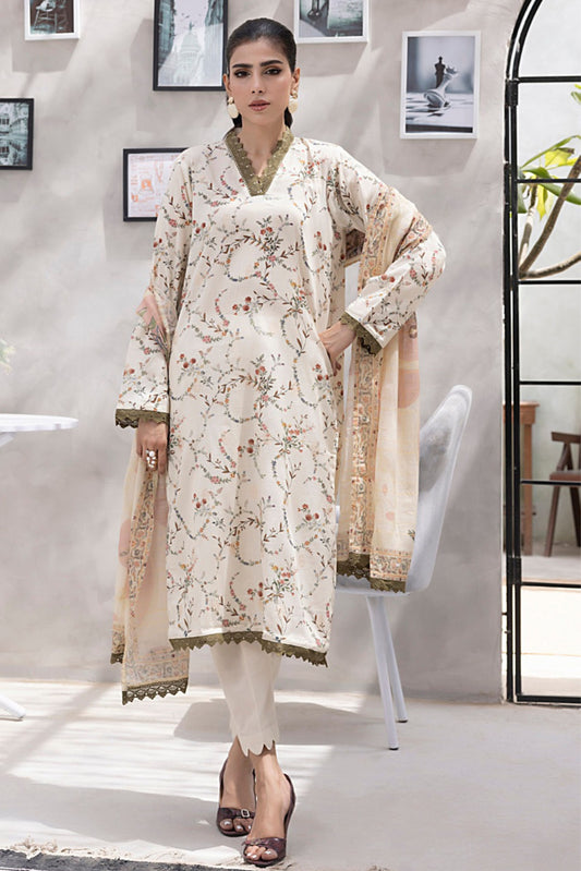 3 Pieces - Regalia Unstitched Skin Jscquard Cambric Suit