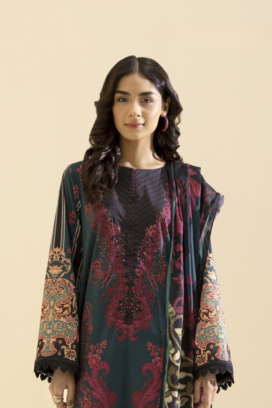 3 Pieces - Sapphire Unstitched Zinc Printed Lawn Suit