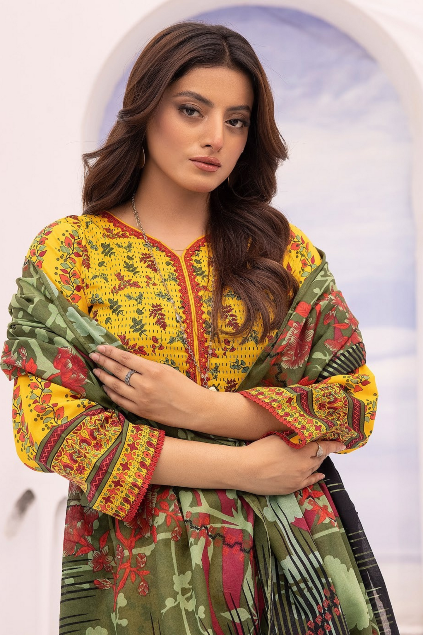 3 Pieces - Haya By Legends Unstitched Yellow Printed Lawn Suit