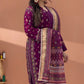 3 Pieces - Regalia Unstitched Purple Fancy Zari Dupatta Printed Shirt Lawn Suit