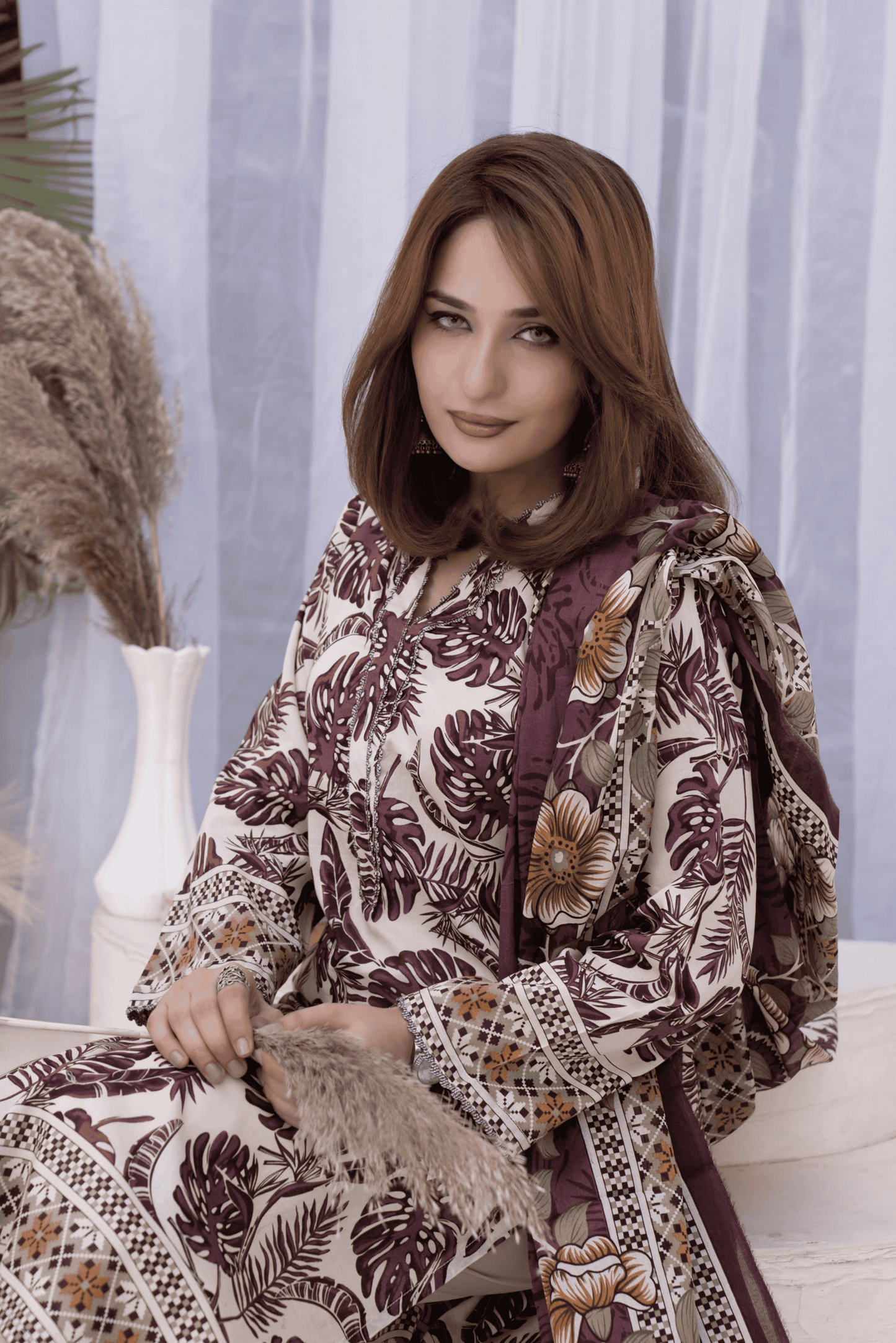 3 Pieces - Janan Unstitched Cream Printed Lawn Suit