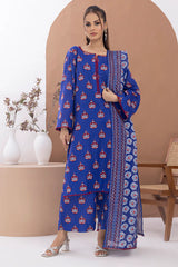 3 Pieces - Regalia Unstitched Royal Blue Printed Lawn Suit