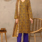 3 Pieces - Regalia Unstitched Royal Blue Fancy Zari Dupatta Printed Shirt Lawn Suit