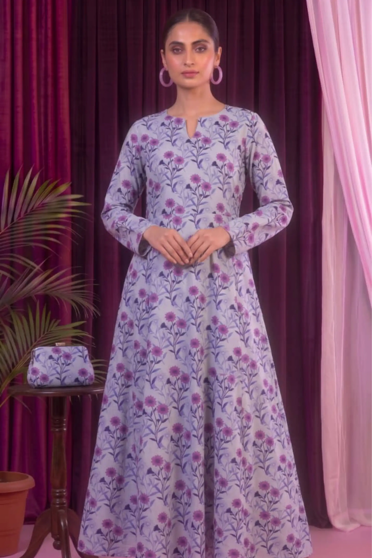 2 Piece- Sohni Dharti Unstitched Light Purple Ladies Lawn Suit