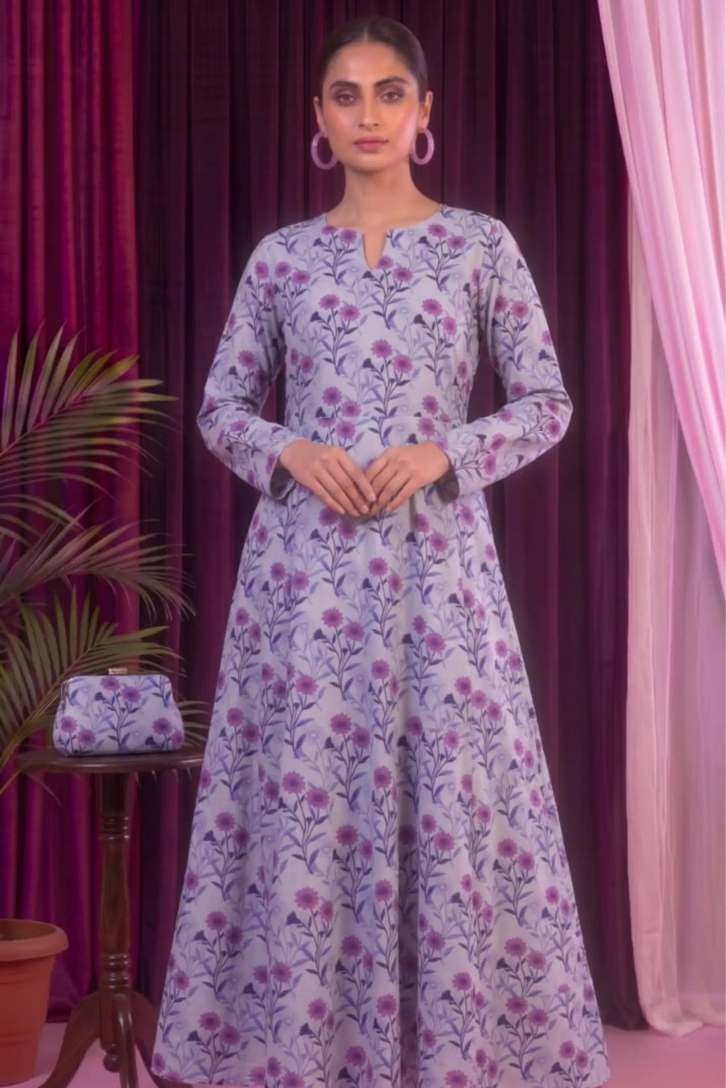 2 Piece- Sohni Dharti Unstitched Light Purple Ladies Lawn Suit