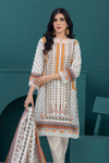 3 Pieces - Regalia Stitched Off White Printed Khaddar Suit