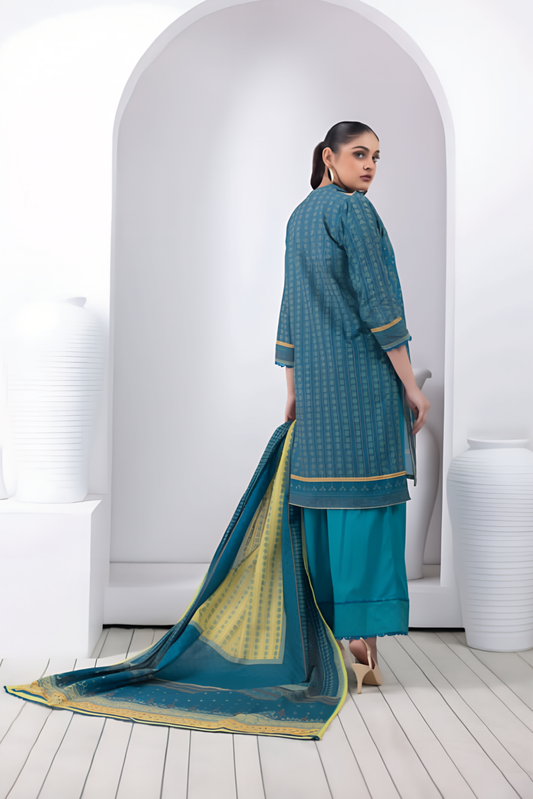 3 Pieces - Regalia Stitched Zinc Printed Khaddar Suit