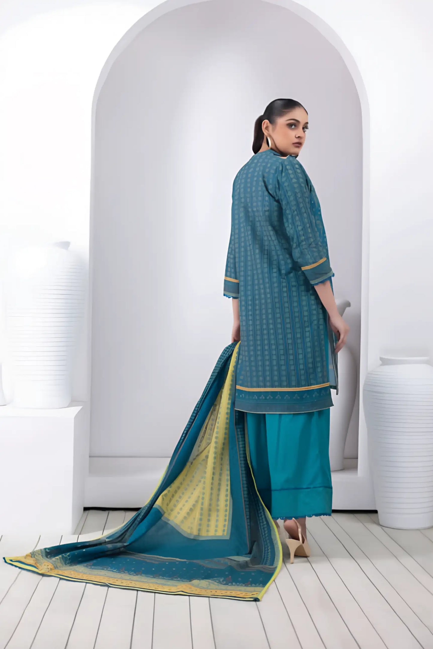 3 Pieces - Regalia Stitched Zinc Printed Khaddar Suit