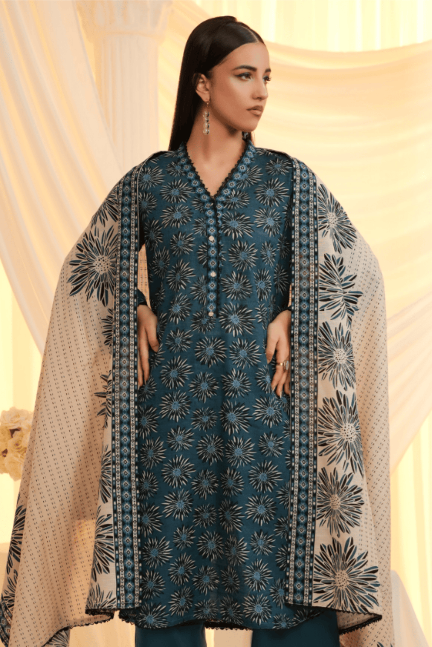3 Pieces - Regalia Unstitched Zink Printed Khaddar Suit
