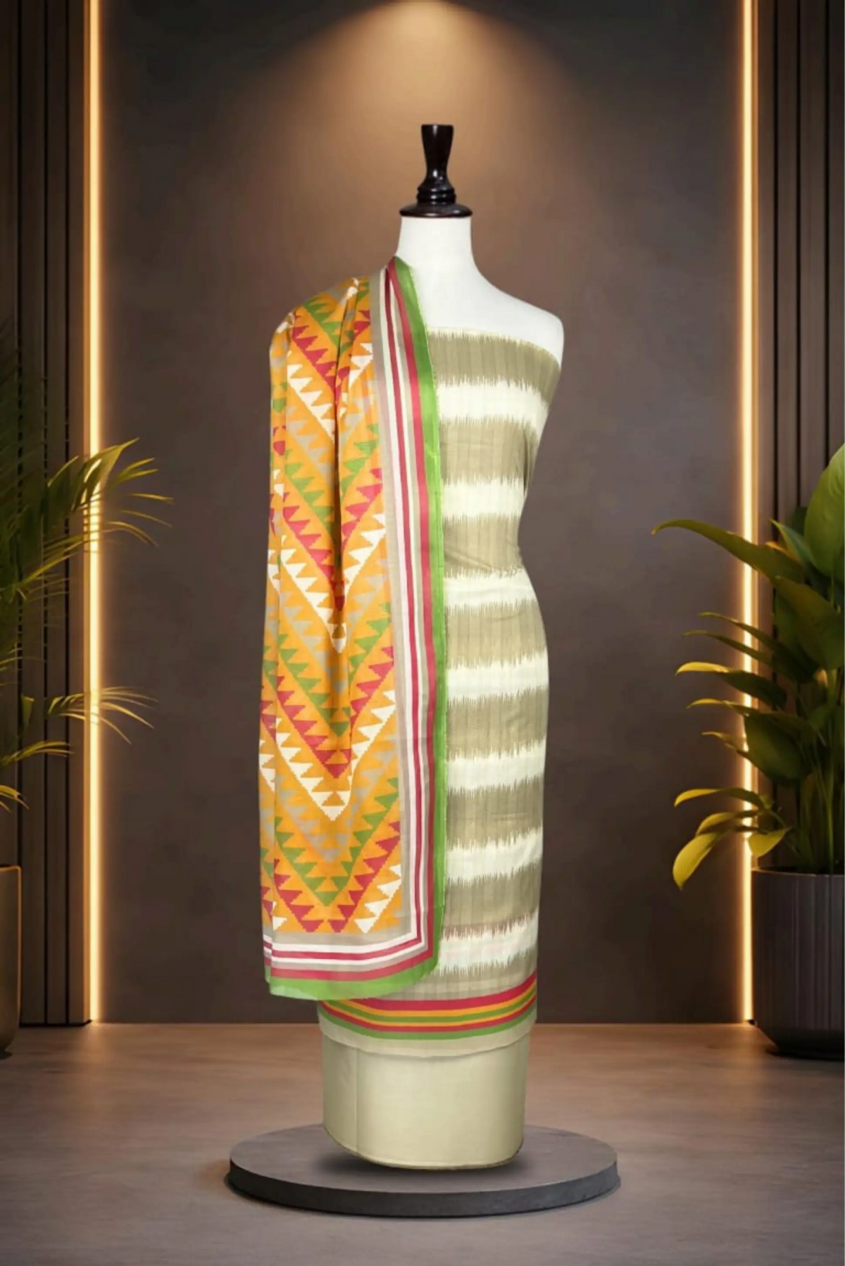 3 Pieces -Rijja By Mursahe  Unstitched Skin Ladies Lawn Suit