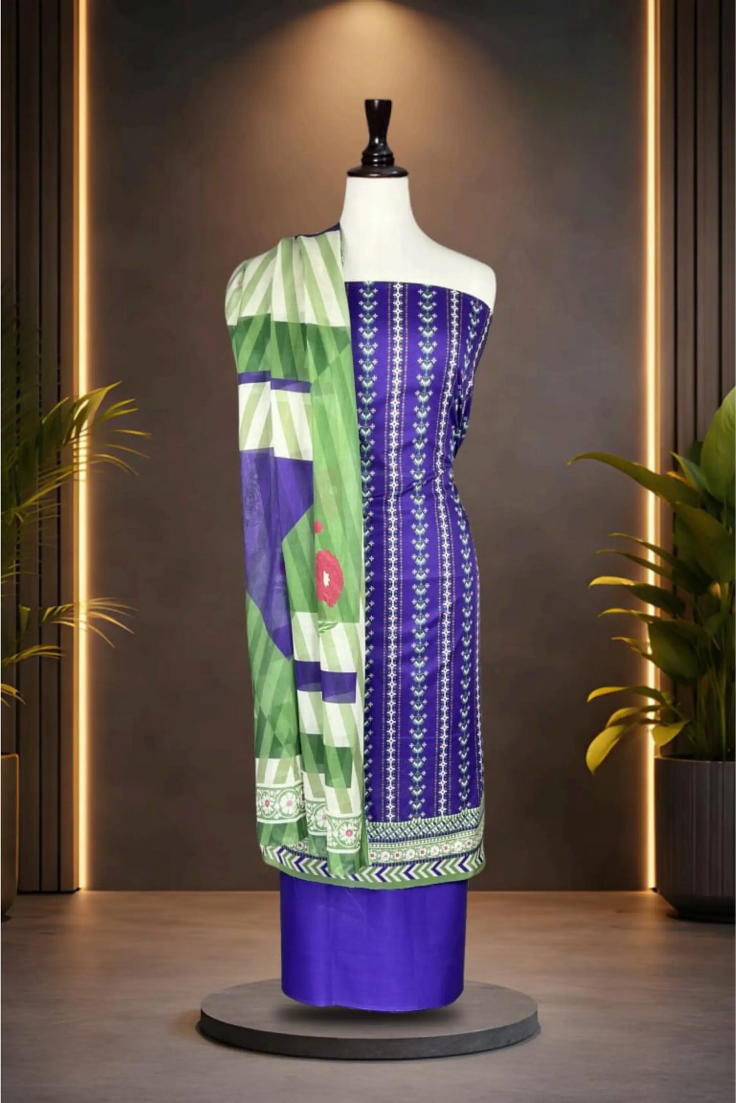 3 Pieces -Rijja By Mursahe  Unstitched Purple Ladies Lawn Suit