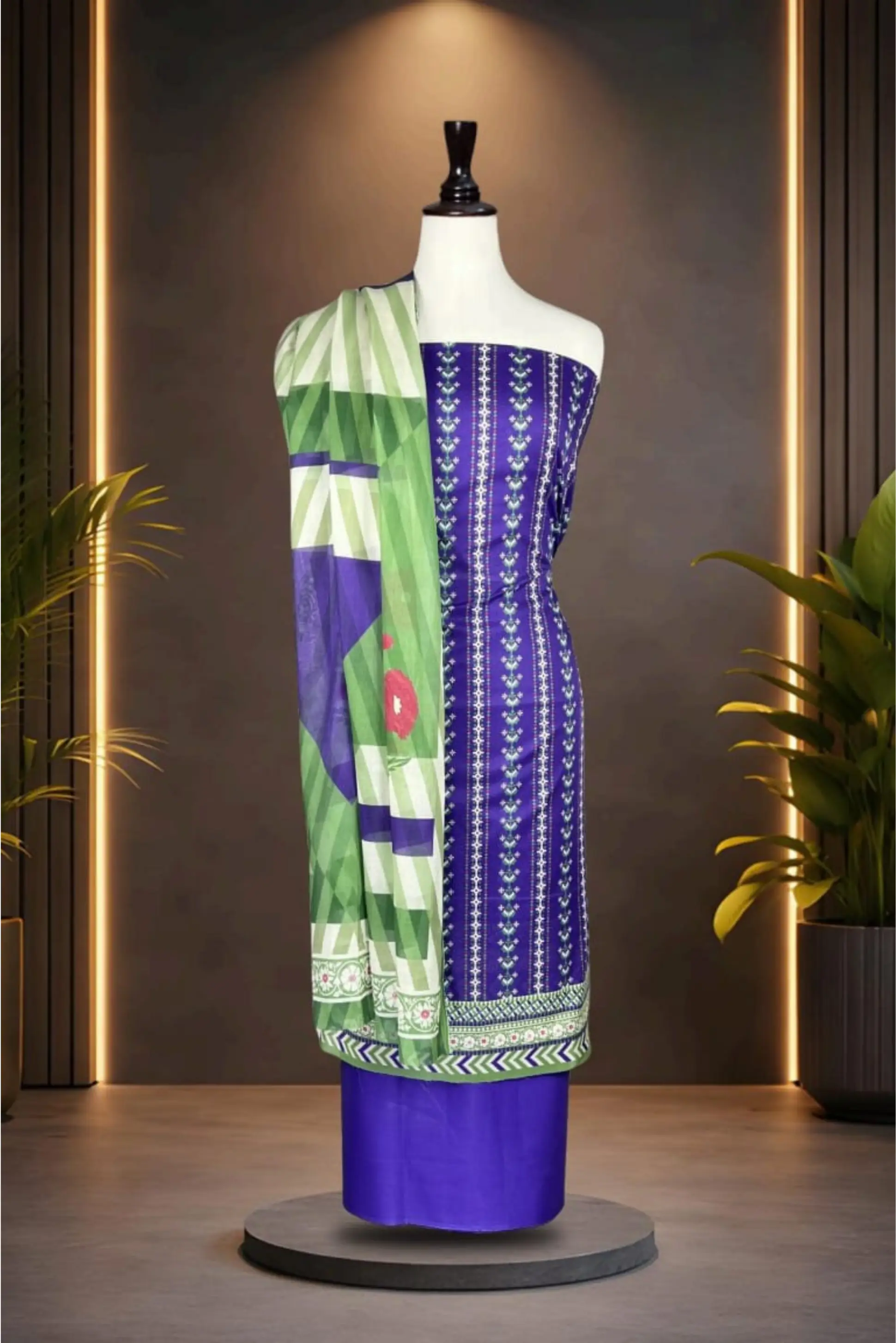 3 Pieces -Rijja By Mursahe  Unstitched Purple Ladies Lawn Suit