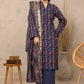3 Pieces - Regalia Unstitched Navy Blue Fancy Zari Dupatta Printed Shirt Lawn Suit