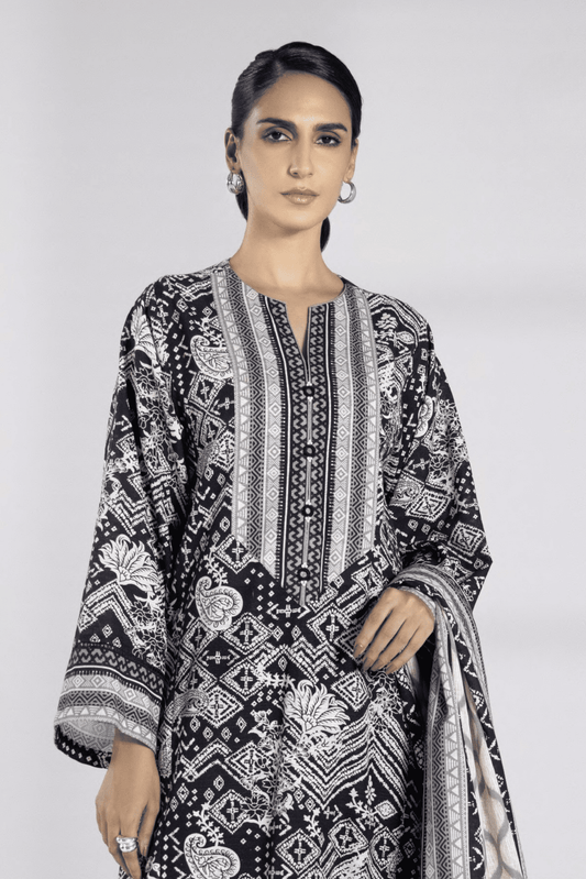 3 Pieces - Sapphire Unstitched Off White Printed Lawn Suit