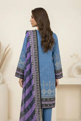 3 Pieces - Marooj Unstitched Blue Transliminor Magic Print Lawn Suit