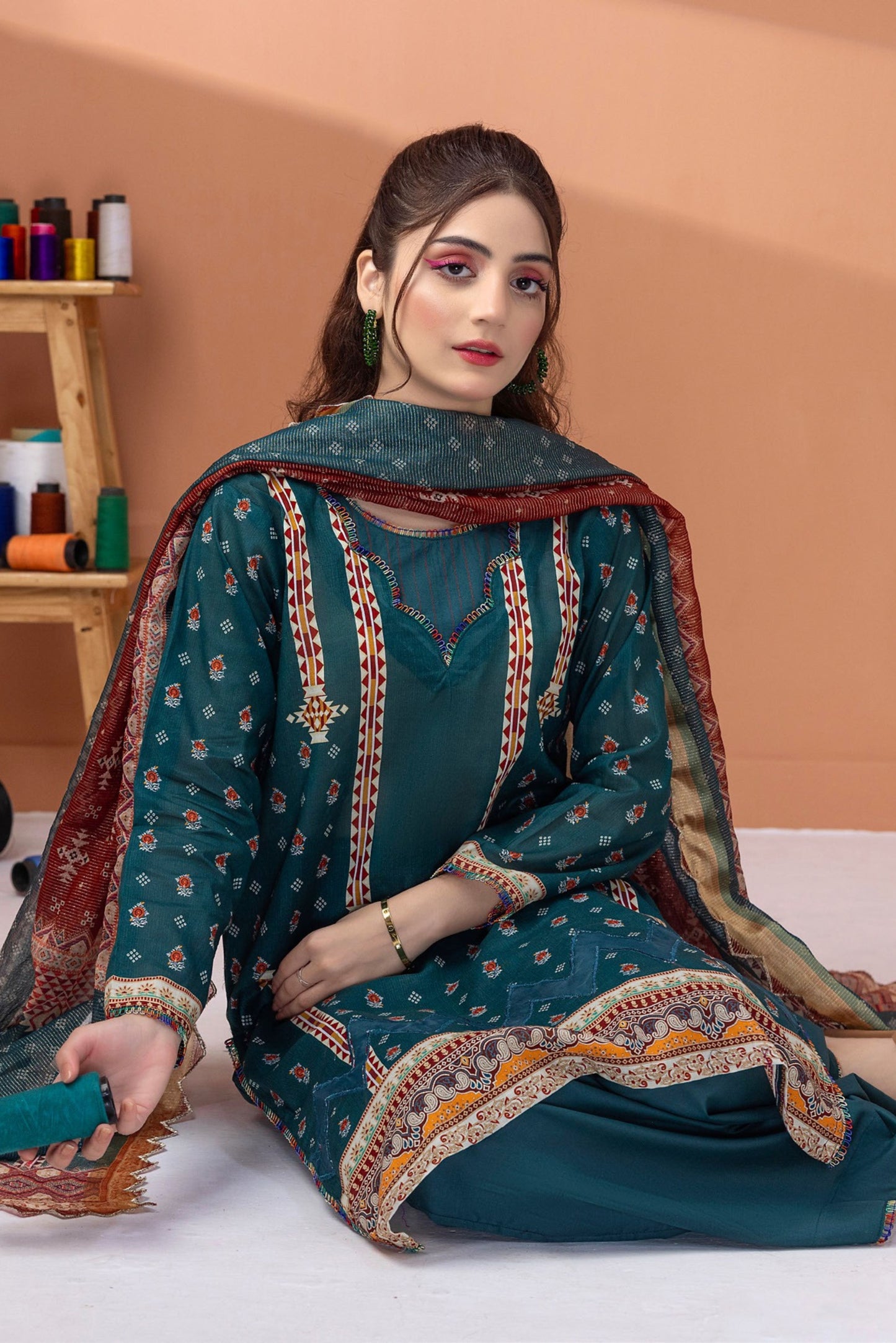 3 Pieces - Regalia Unstitched Zinc Fancy Zari Dupatta Printed Shirt Lawn Suit