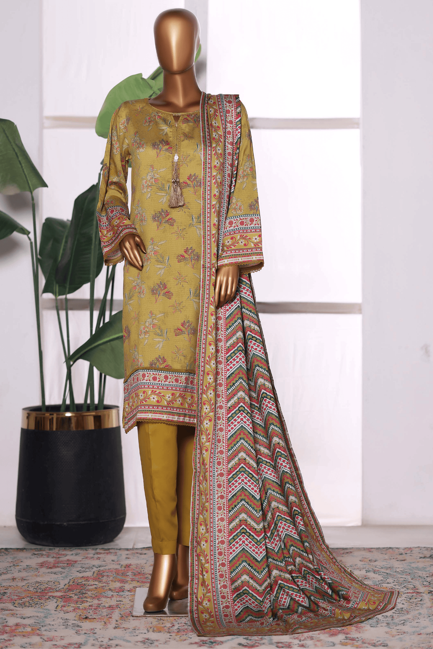 3 Pieces - Riwayat Unstitched Bruaas Dobby Viscose Suit