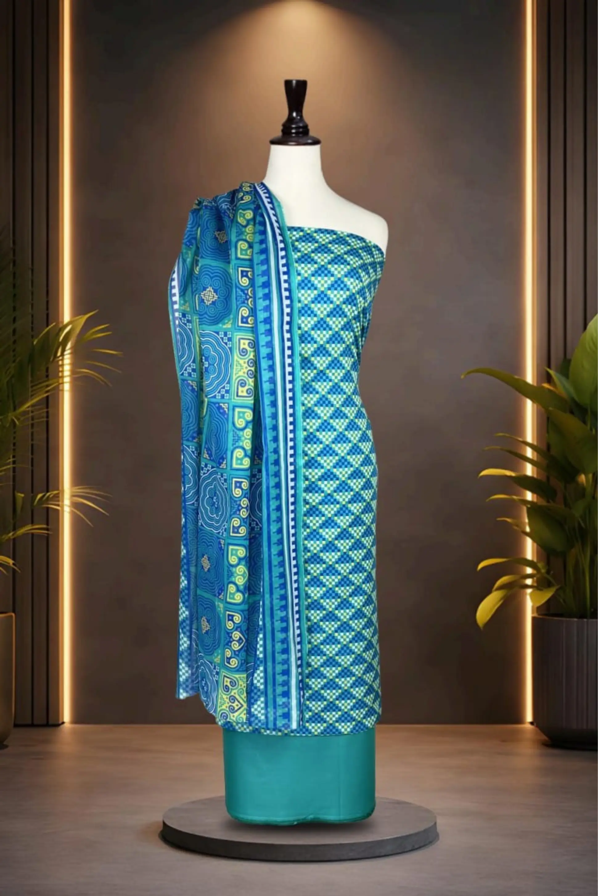 3 Pieces -Rijja By Mursahe  Unstitched Multi Ladies Lawn Suit
