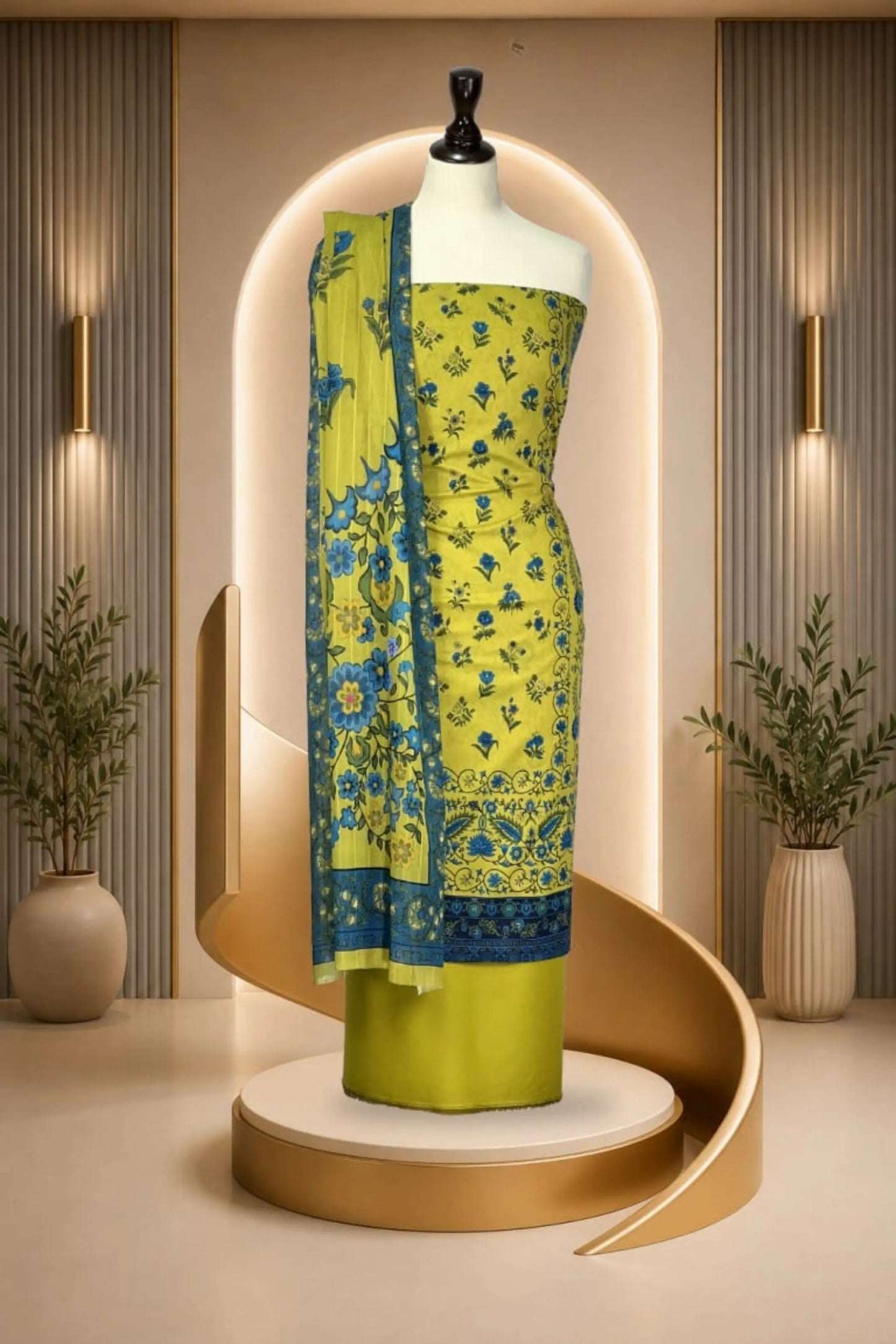 3 Pieces -Rijja By Mursahe  Unstitched Parrot Ladies Lawn Suit