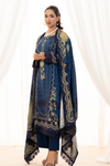 3 Pieces - Regalia Unstitched Blue Doriya Linen Suit