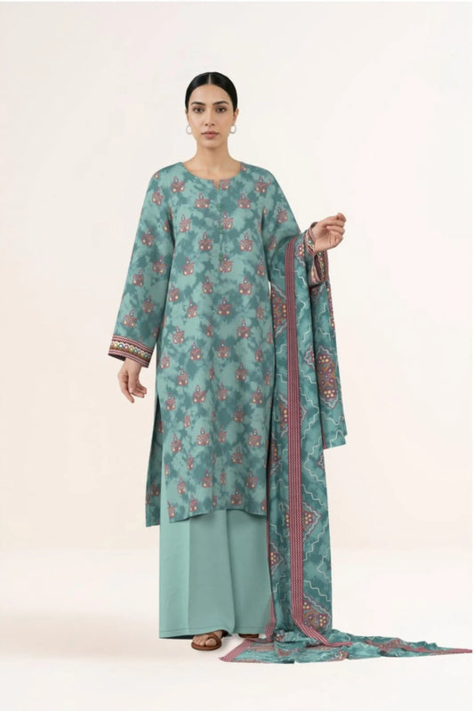 3 Pieces - Sapphire Unstitched Sea Green Ladies Lawn Suit