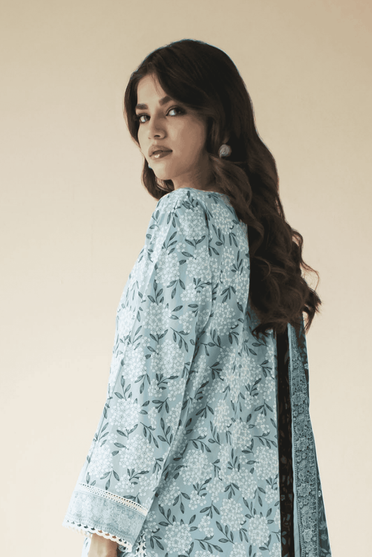 3 Pieces - Orient Unstitched Ferozi Printed Lawn Suit