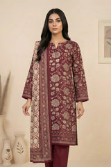 3 Pieces - Marooj Unstitched Maroon Transliminor Magic Print Lawn Suit