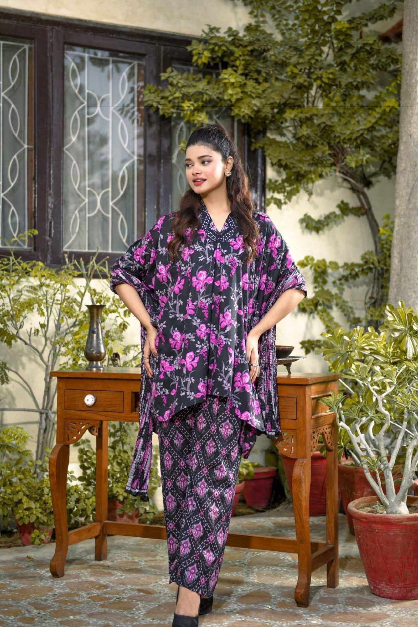 3 Pieces - Murashee Unstitched Dark Purple Printed Lawn Suit