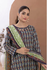 3 Pieces - Regalia Unstitched Navy Blue Printed Lawn Suit