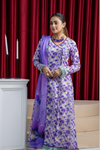 3 Pieces - B&C Unstitched Purple Printed Lawn Suit