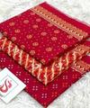 3 Pieces - Bin Saeed Unstitched  Red Ladies Lawn Suit