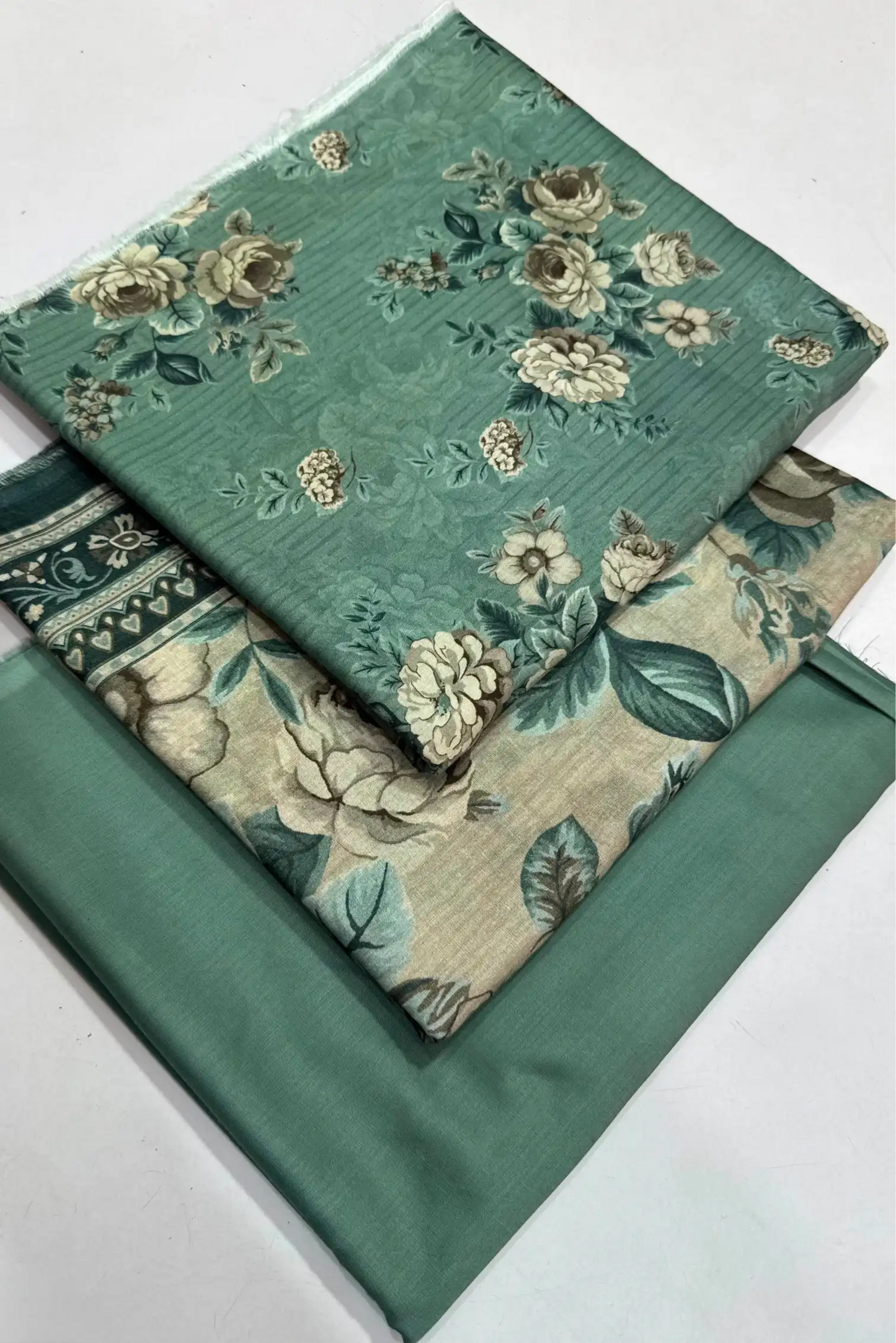 3 Pieces - Bin Saeed Unstitched Sea Green Ladies Lawn Suit