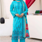 3 Piece - Gold Unstitched Ferozi Embroidered Lawn Suit