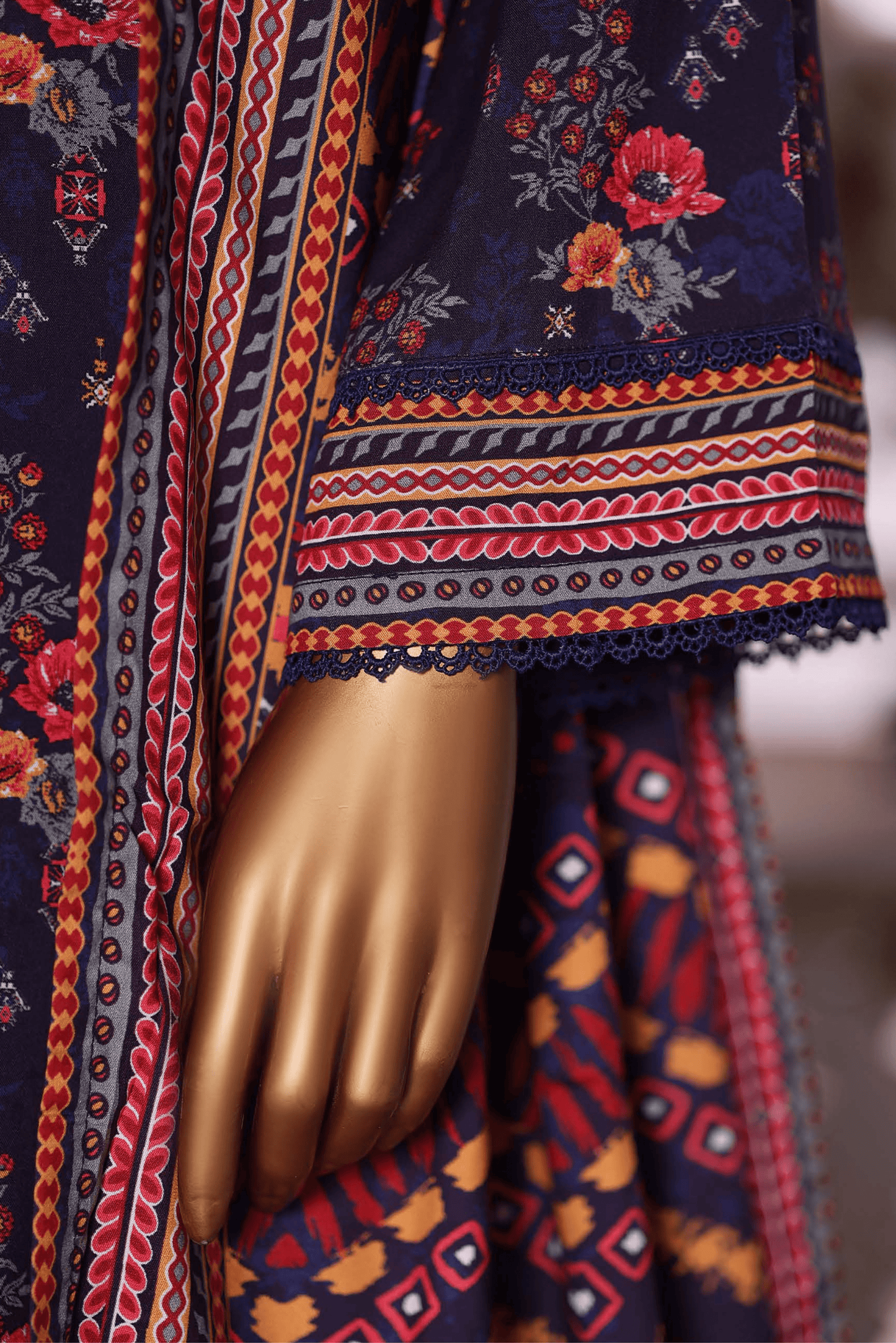 3 Pieces - Riwayat Unstitched Purple Dobby Viscose Suit