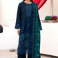 3 Piece - Gold Unstitched Blue Embroidered Lawn Suit