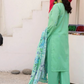 3 Piece - Gold Unstitched Mint Green Embroidered Lawn Suit