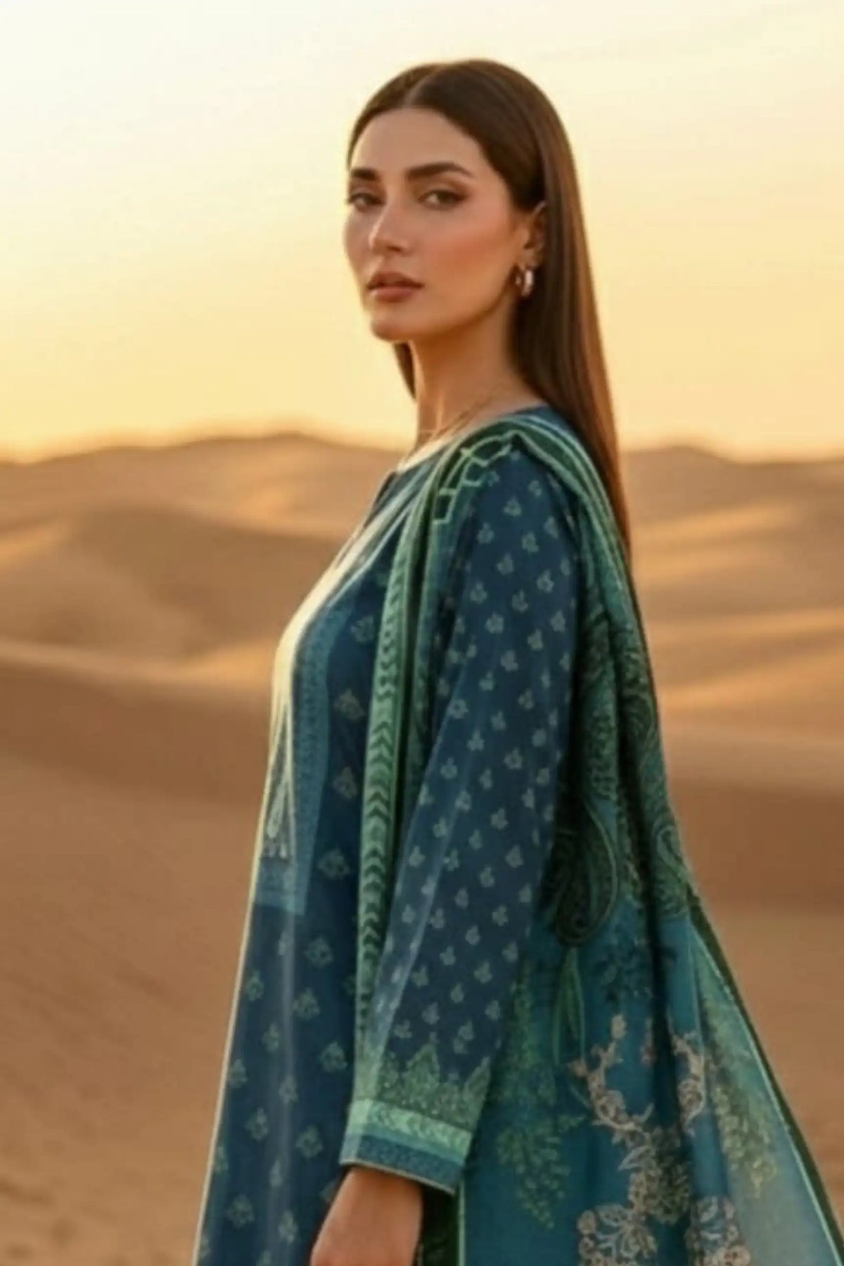 3 Pieces - Janan Unstitched Zink Printed Lawn Suit
